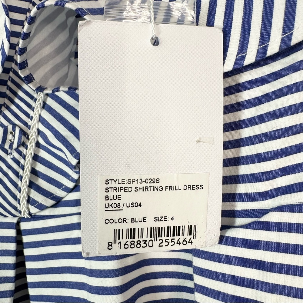 Self-Portrait Striped Shirting Frill Dress - Picture 10 of 10